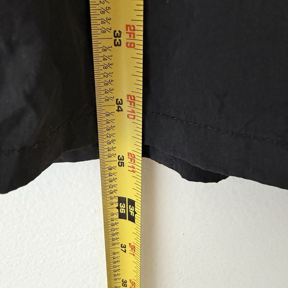 Black Nylon Utility Dress L Zip‎ Pockets Belted Minimalist Gorpcore Techwear - Picture 9 of 9